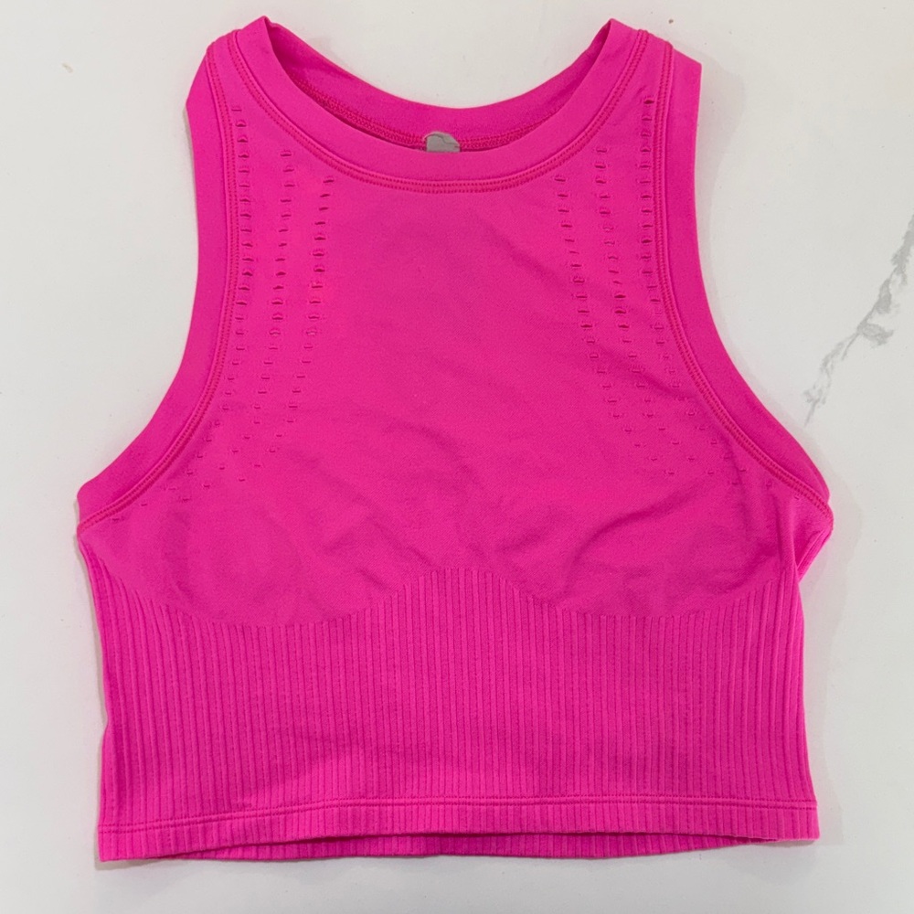 Women’s Hot Pink Seamless Crop Tank Top
